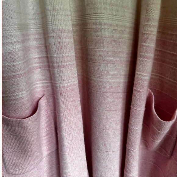 Isaac Mizrahi 100% Cashmere Pink Ombré Cardigan - Picture 3 of 6